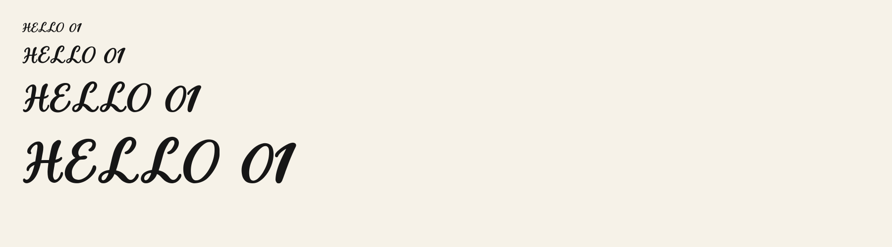 Cursive Soft Bounce sizes specimen