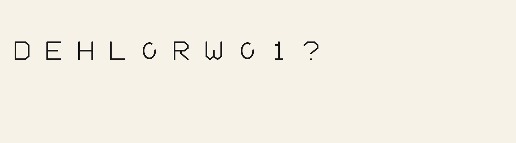 Geo Diagonal Aperture alphabet specimen