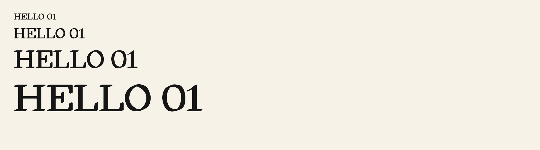 Saga Serif sizes specimen