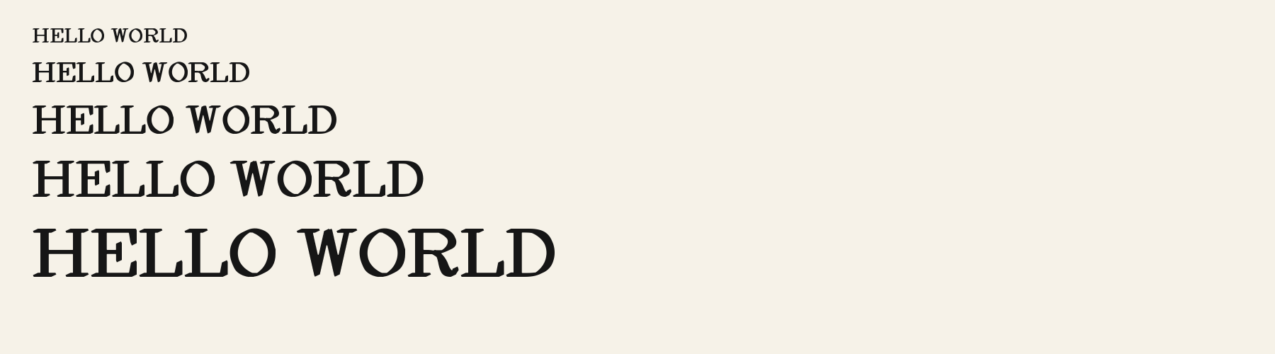 Saga Serif waterfall specimen