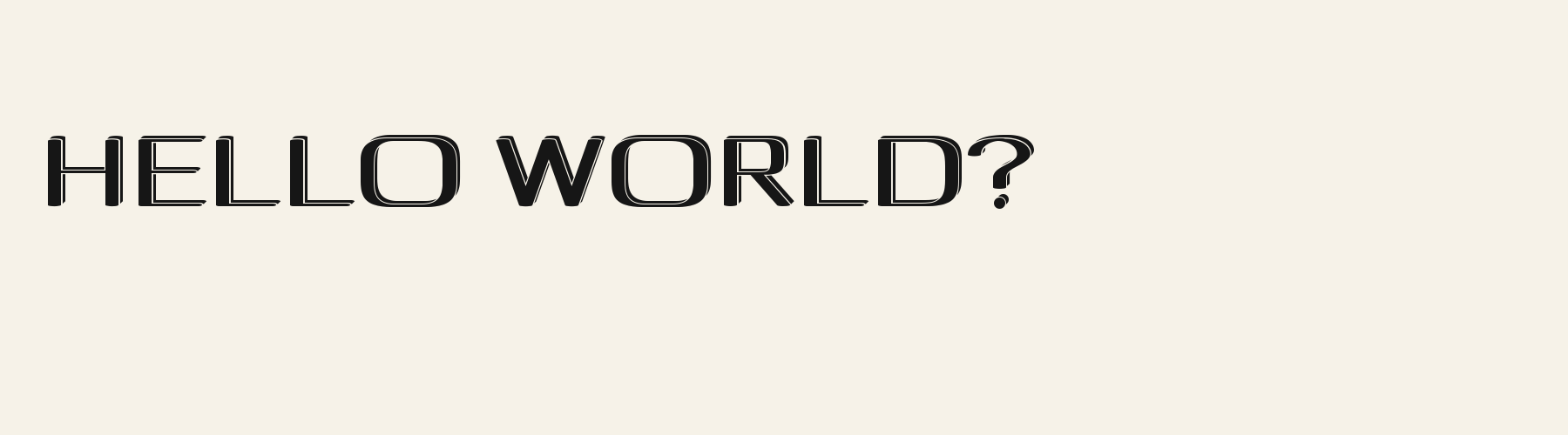 Mezzanine Deco 3D pangram specimen