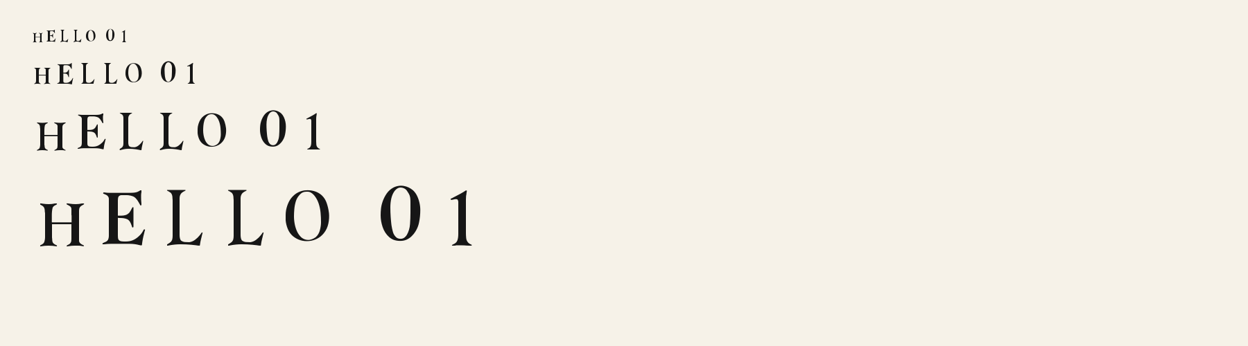Serif Flared Humanist sizes specimen