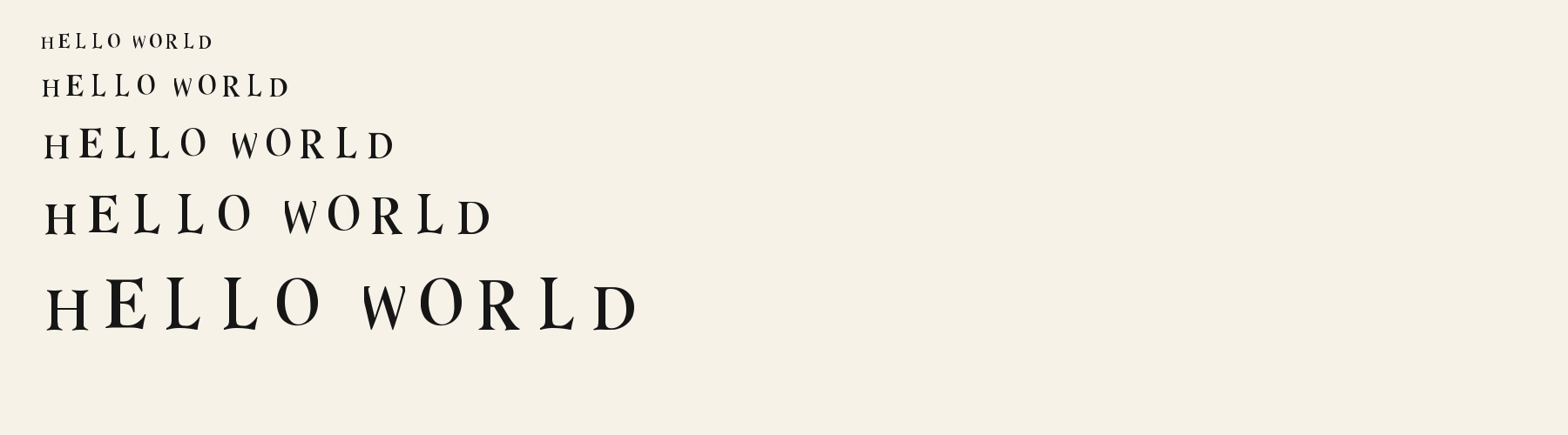 Serif Flared Humanist waterfall specimen