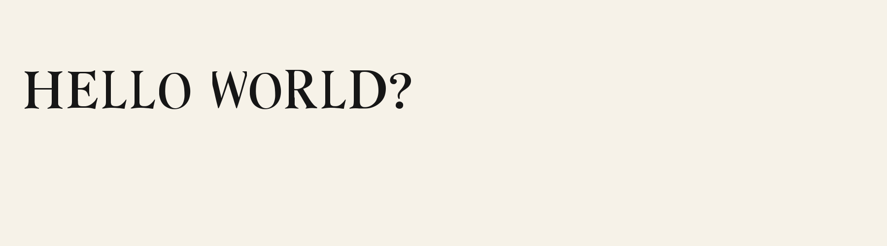 Serif Flared Humanist pangram specimen