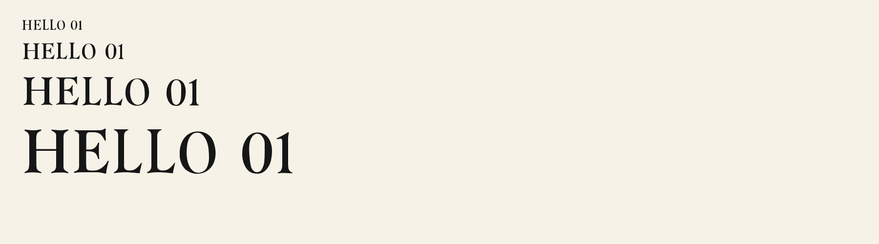 Serif Flared Humanist sizes specimen