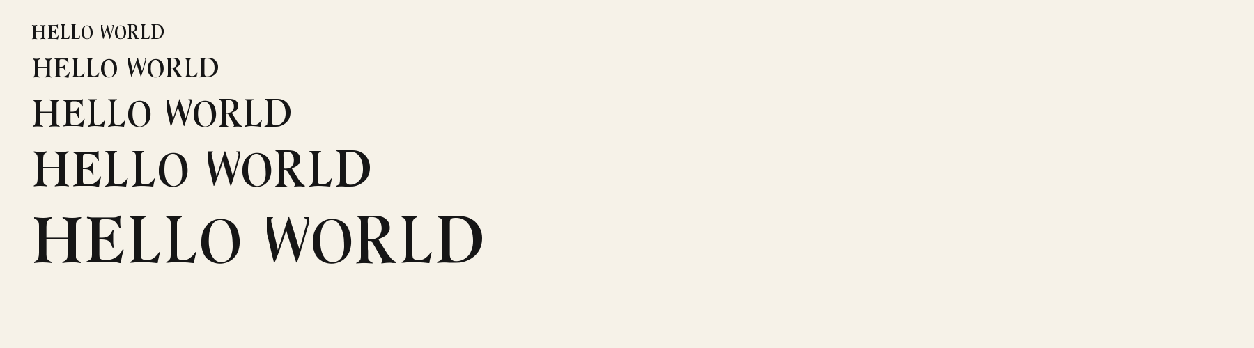 Serif Flared Humanist waterfall specimen
