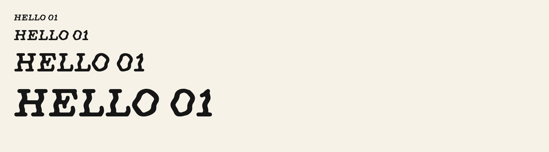 Mellow Italic sizes specimen