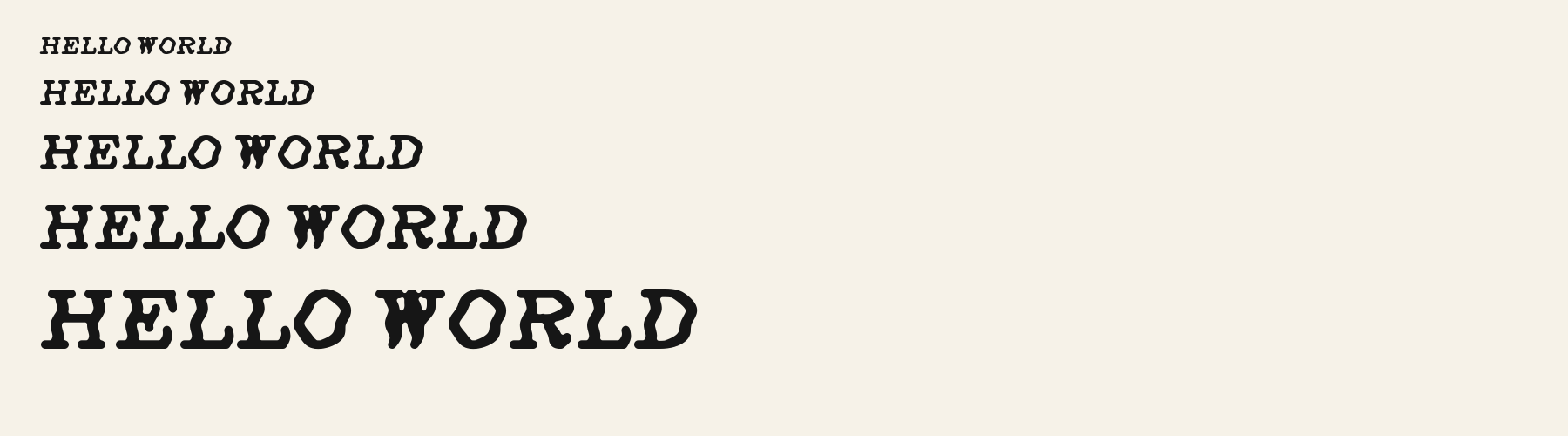 Mellow Italic waterfall specimen