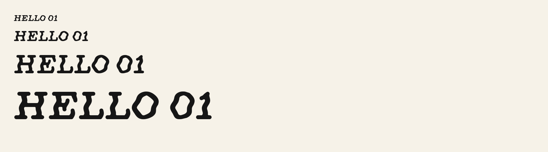 Mellow Italic sizes specimen