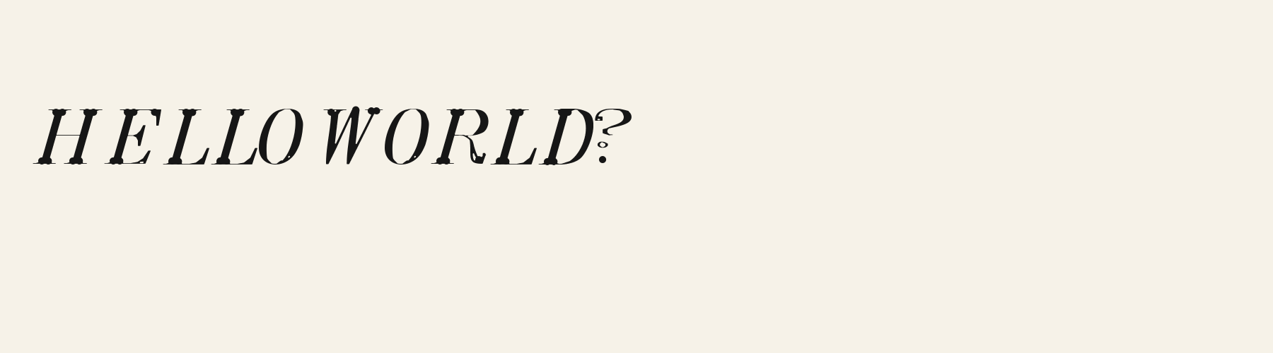 Vogue Italic pangram specimen