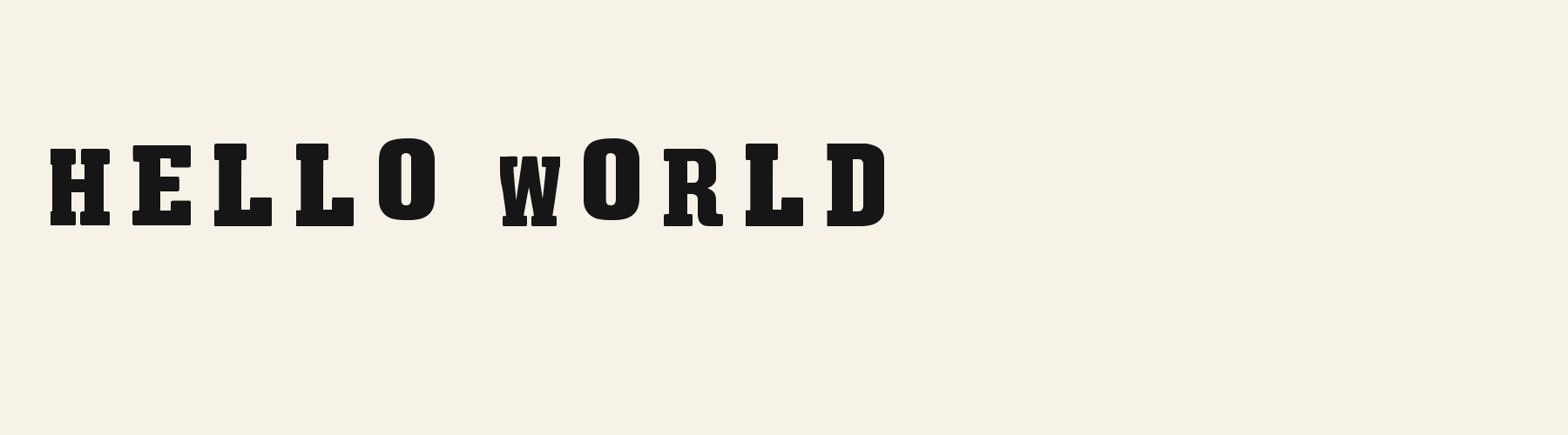 Serif Western Slab cover specimen