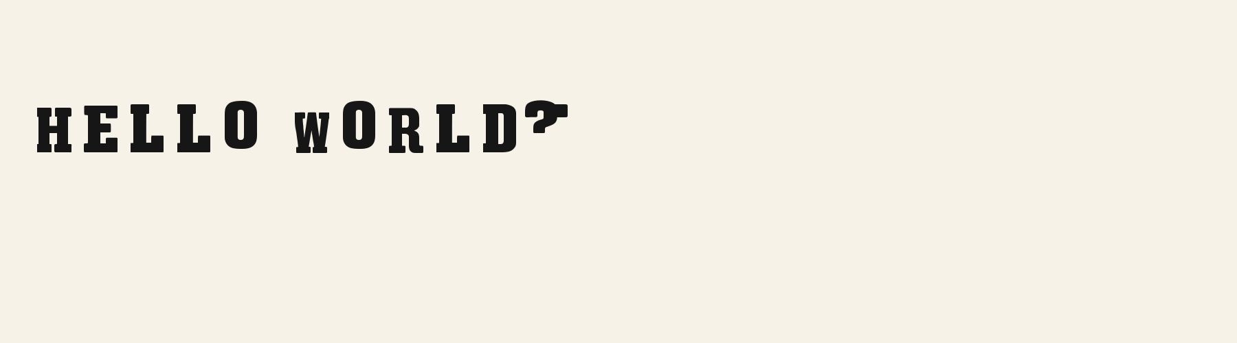 Serif Western Slab pangram specimen
