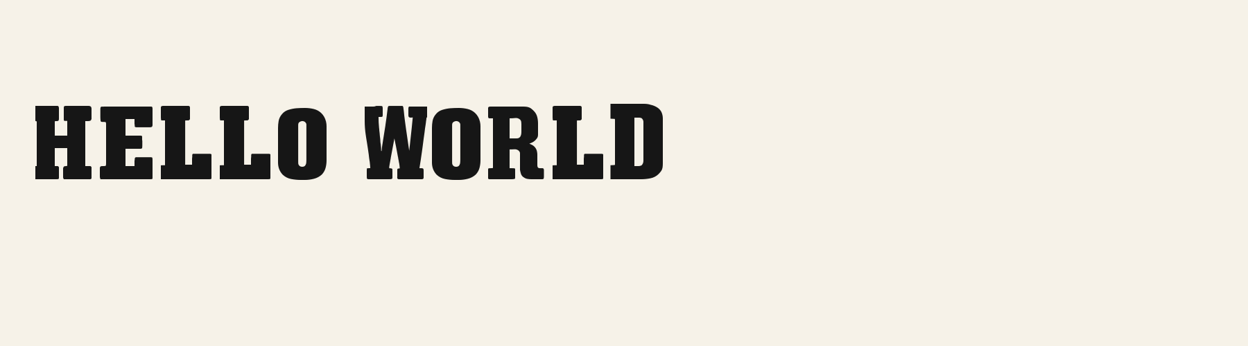 Serif Western Slab cover specimen