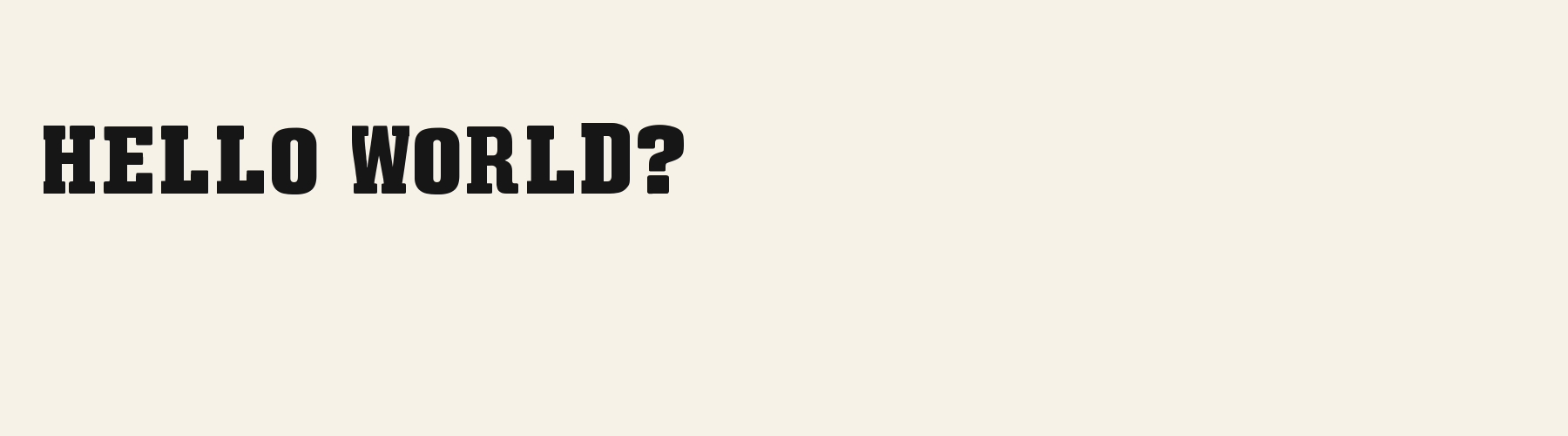 Serif Western Slab pangram specimen