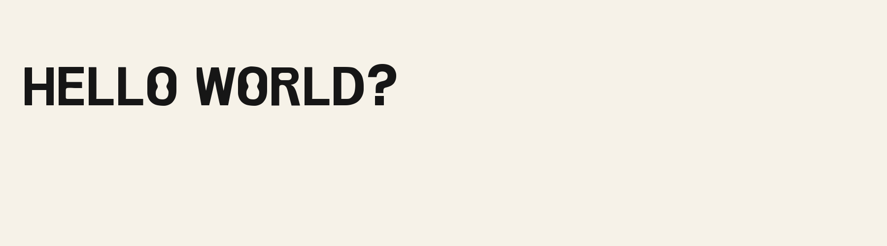 Pinched Counter Grotesk pangram specimen