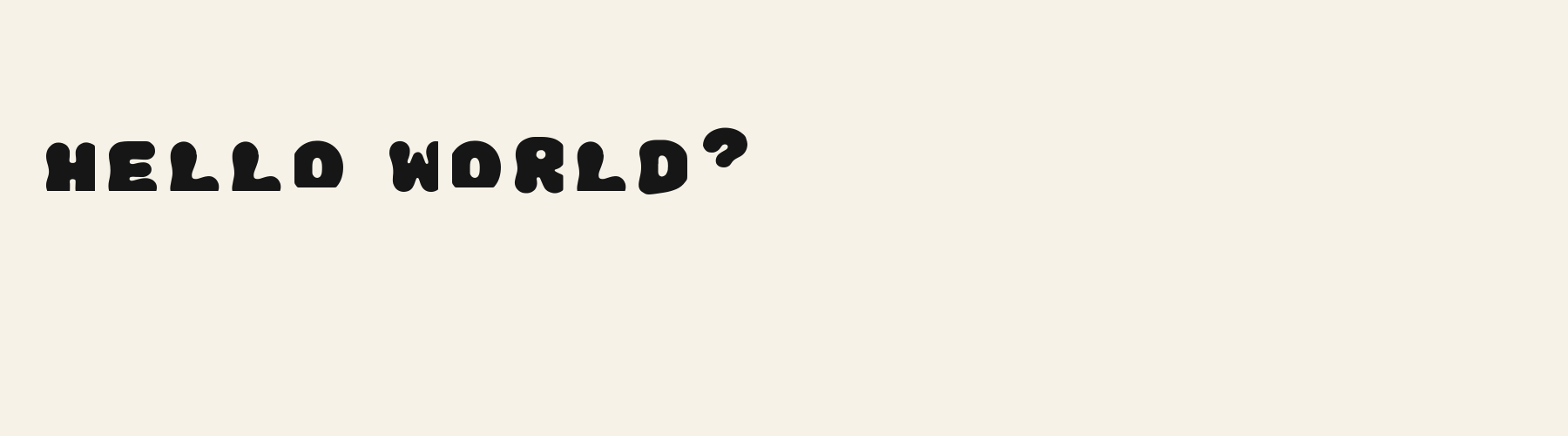 Display Retro Bubble pangram specimen