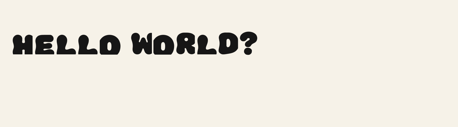 Display Retro Bubble pangram specimen