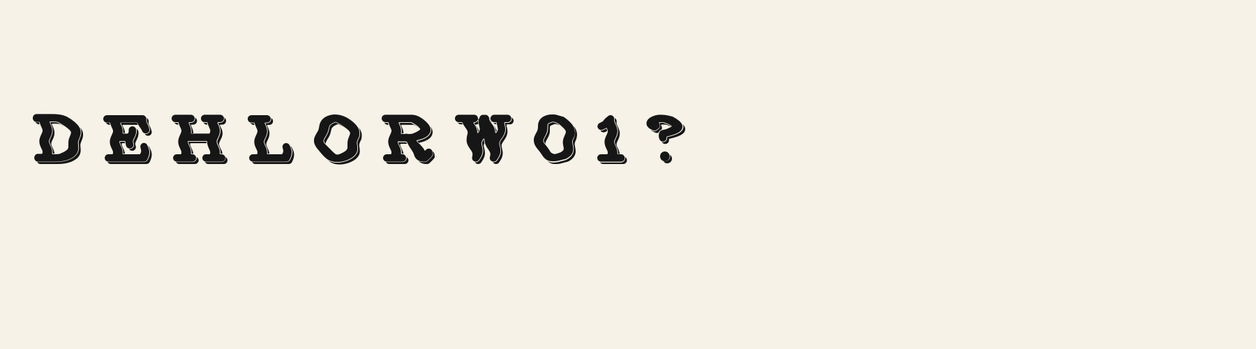 Groove Serif 3D alphabet specimen