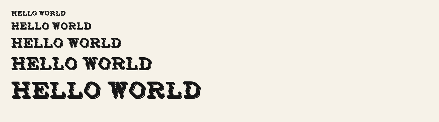 Groove Serif 3D waterfall specimen