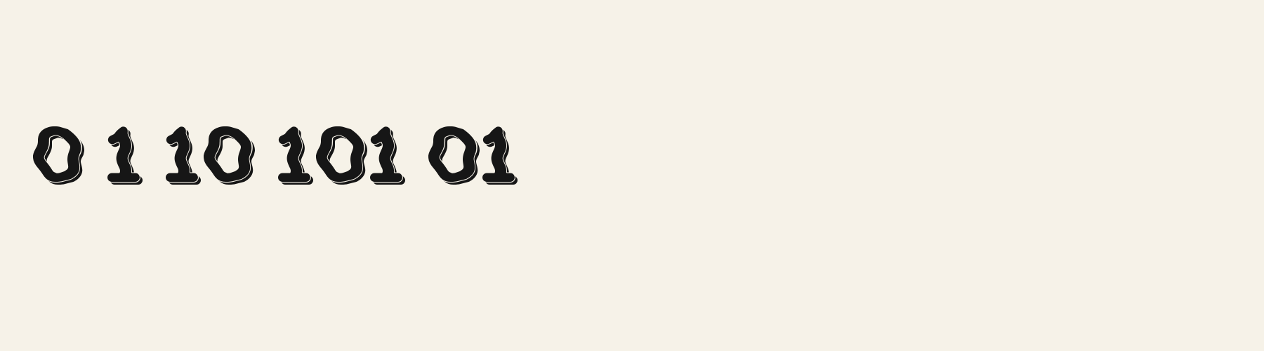 Groove Serif 3D numbers specimen