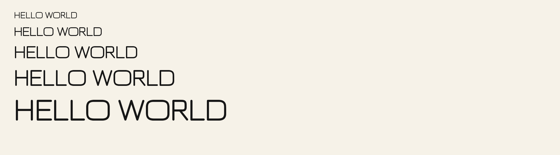 Grid Sans waterfall specimen