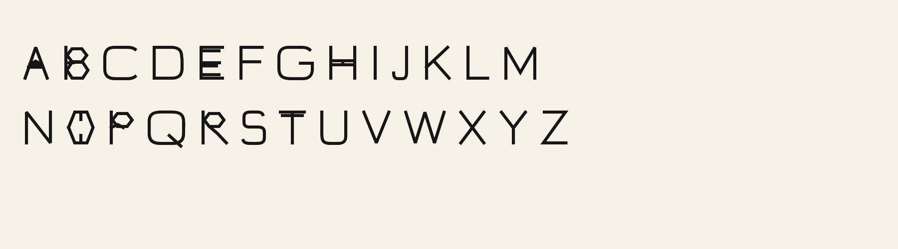 Loop Window Sans alphabet specimen