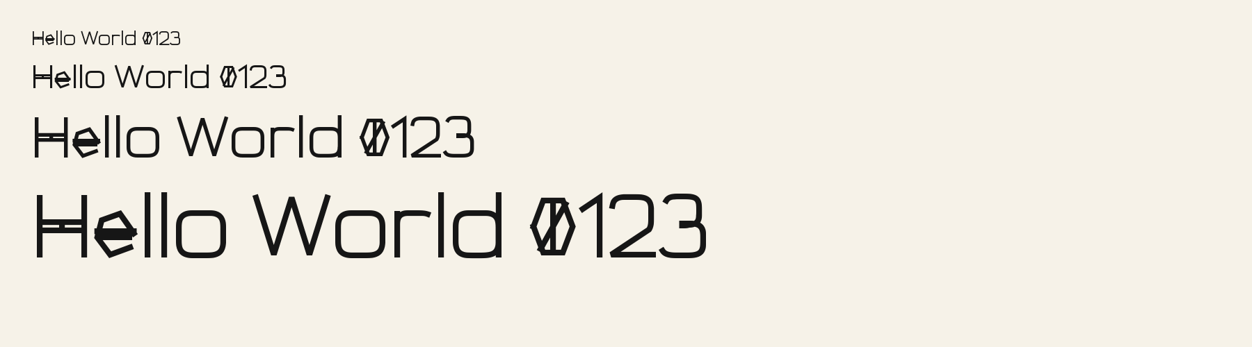 Loop Window Sans sizes specimen