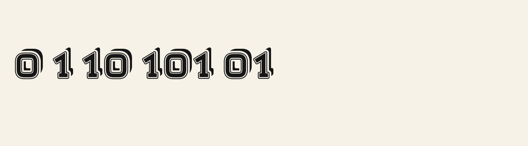 Campus Varsity 3D numbers specimen