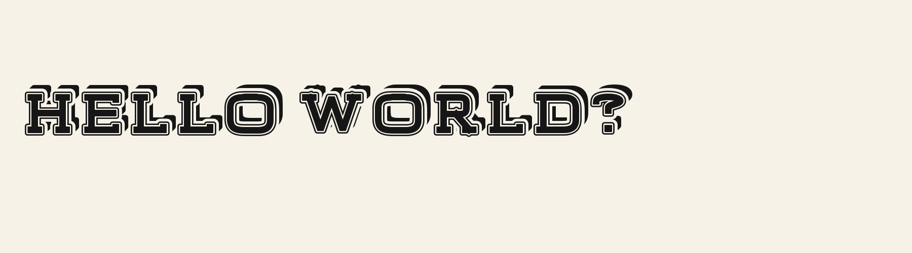 Campus Varsity 3D pangram specimen