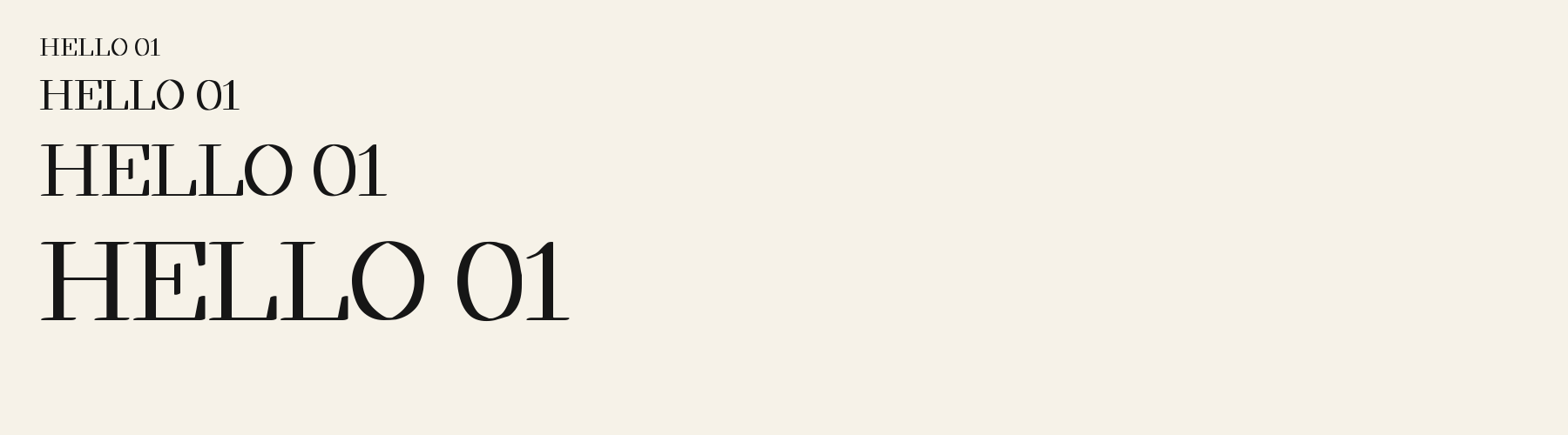 Boutique Serif sizes specimen