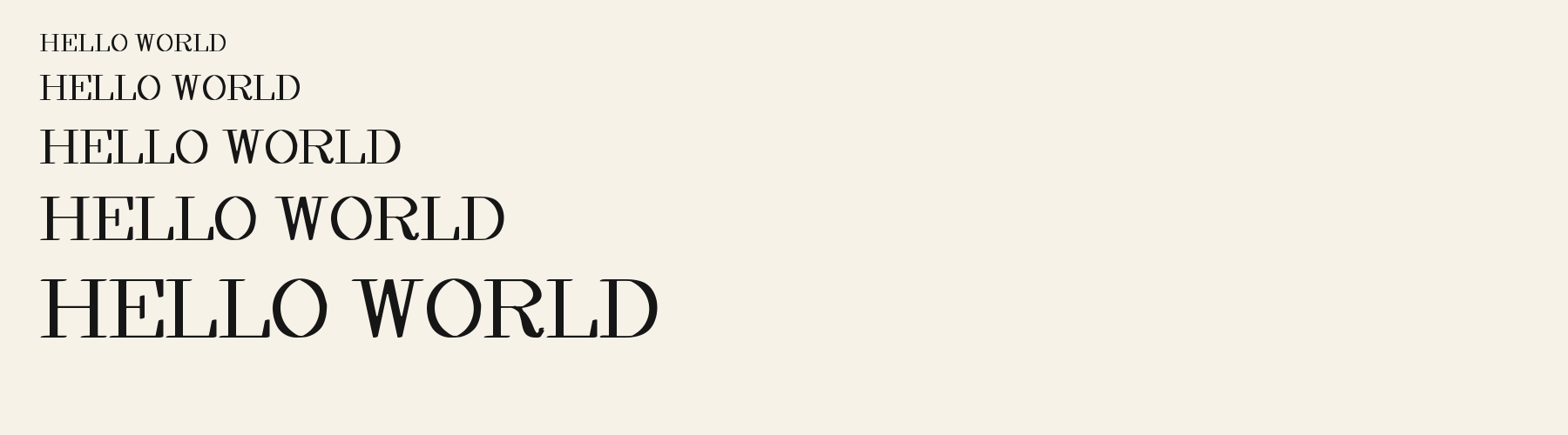 Boutique Serif waterfall specimen