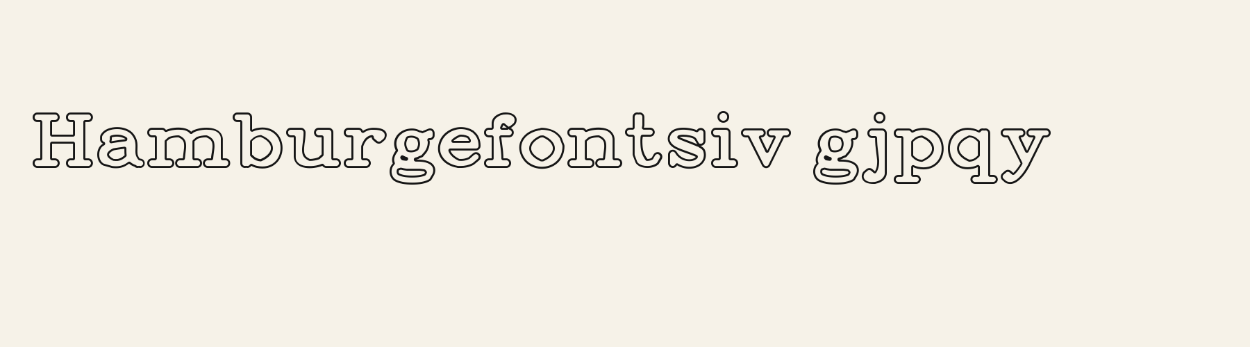Gazette Outline lowercase specimen