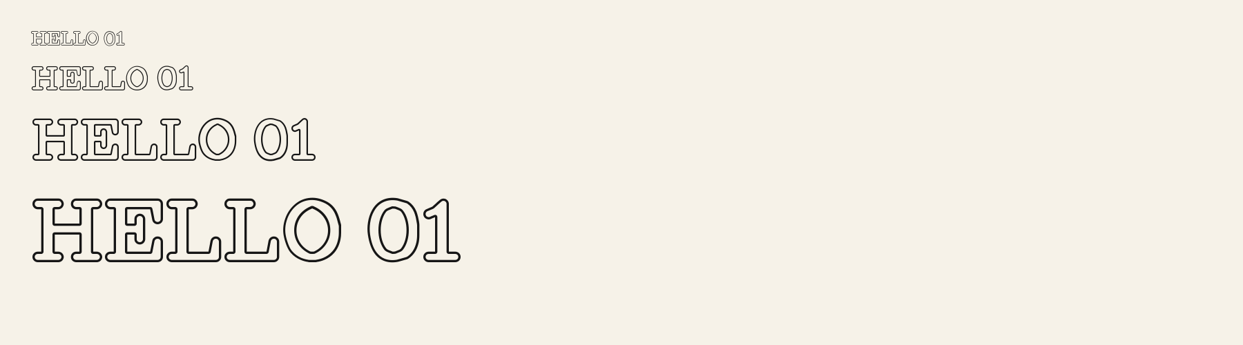 Gazette Outline sizes specimen