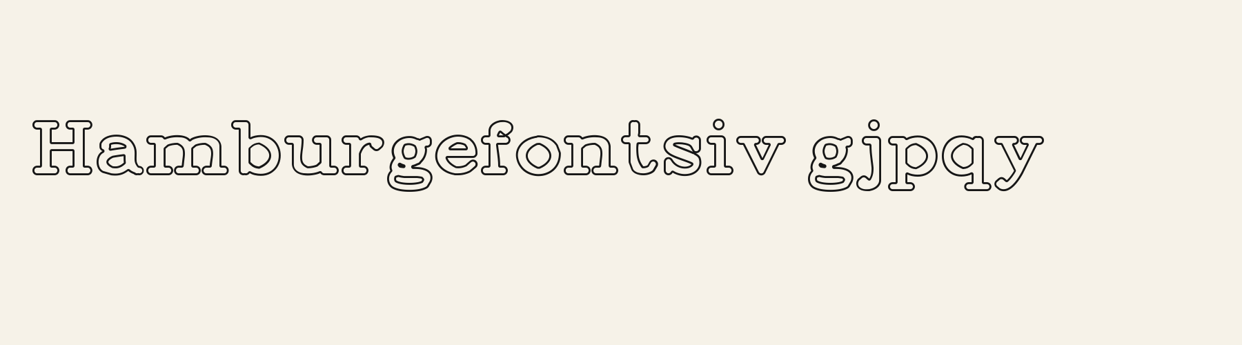 Gazette Outline lowercase specimen