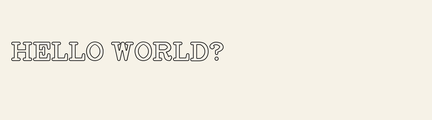 Gazette Outline pangram specimen