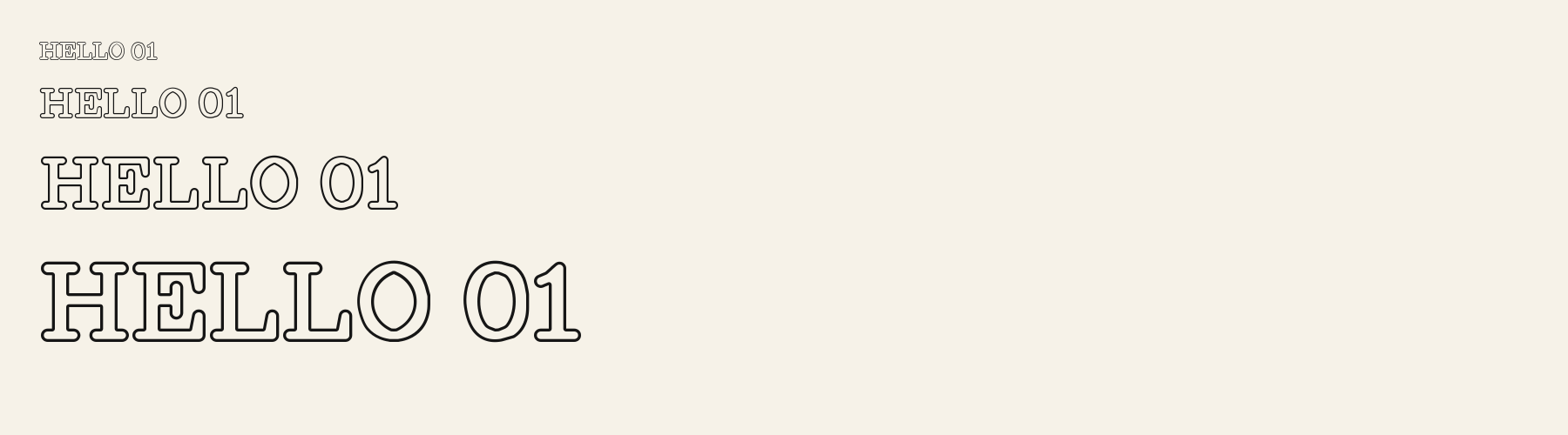 Gazette Outline sizes specimen