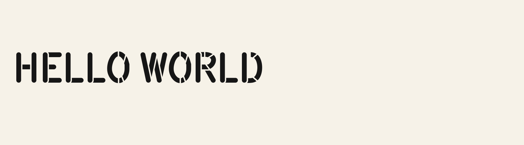 Corps Condensed Stencil cover specimen
