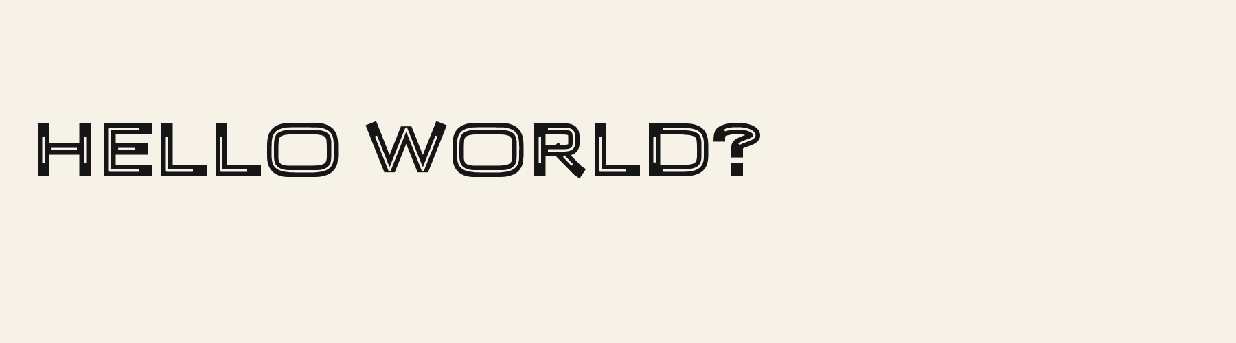 Arcade Inline pangram specimen
