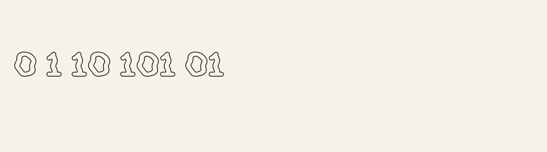 Peace Outline numbers specimen