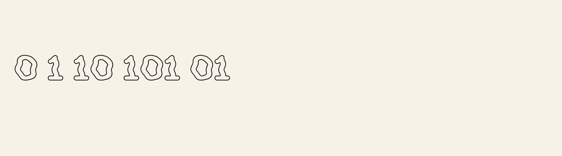Peace Outline numbers specimen