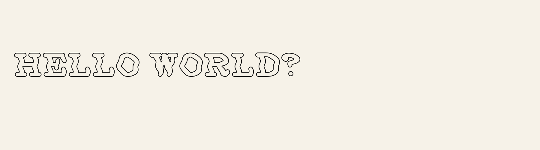 Peace Outline pangram specimen