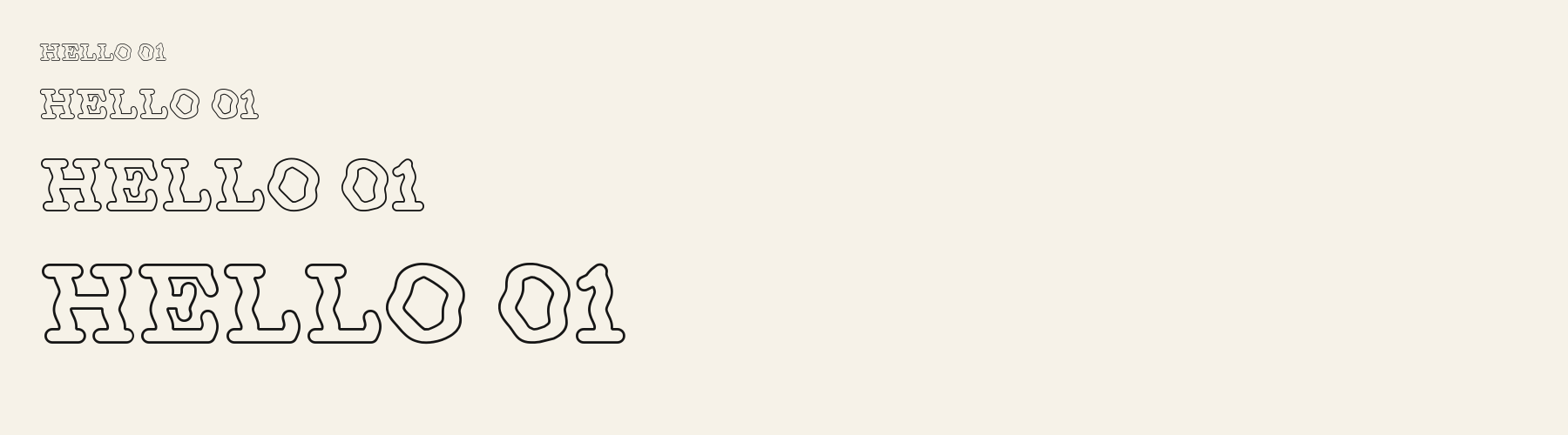 Peace Outline sizes specimen