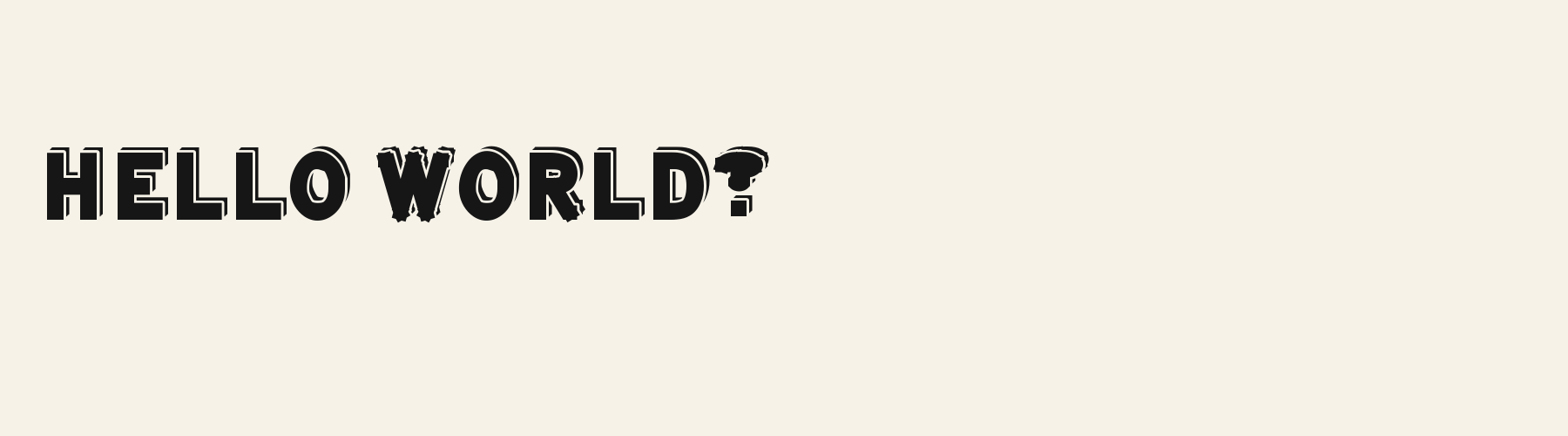 Billboard Condensed 3D pangram specimen