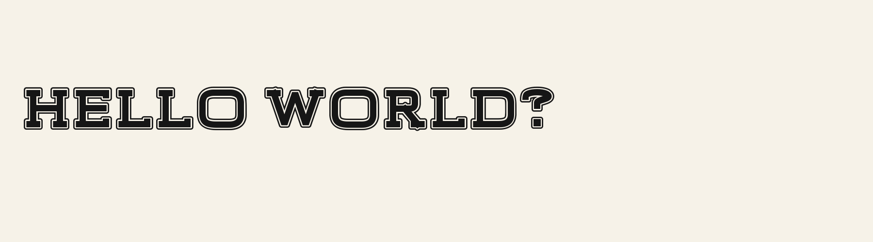Campus Varsity pangram specimen