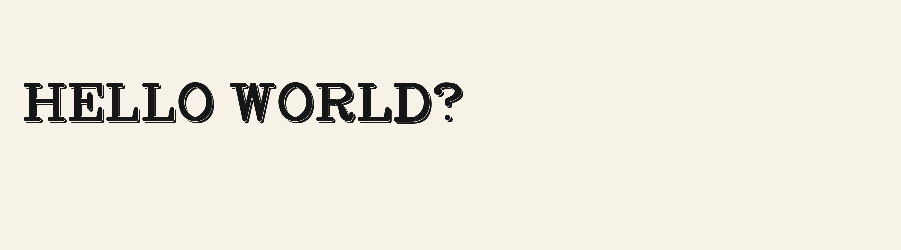 Bookface 3D pangram specimen
