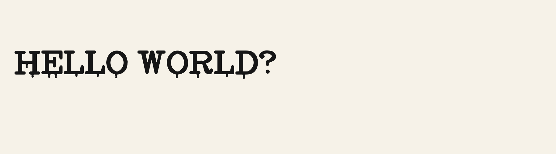Vampire Serif pangram specimen