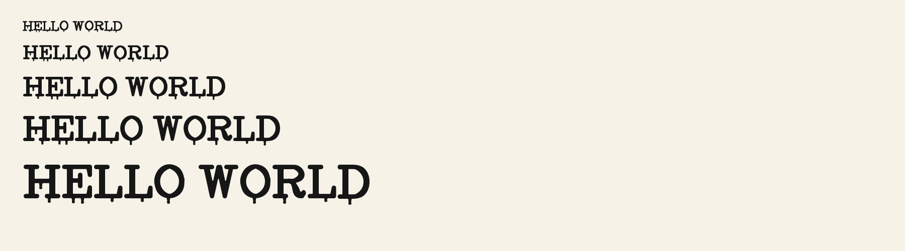 Vampire Serif waterfall specimen