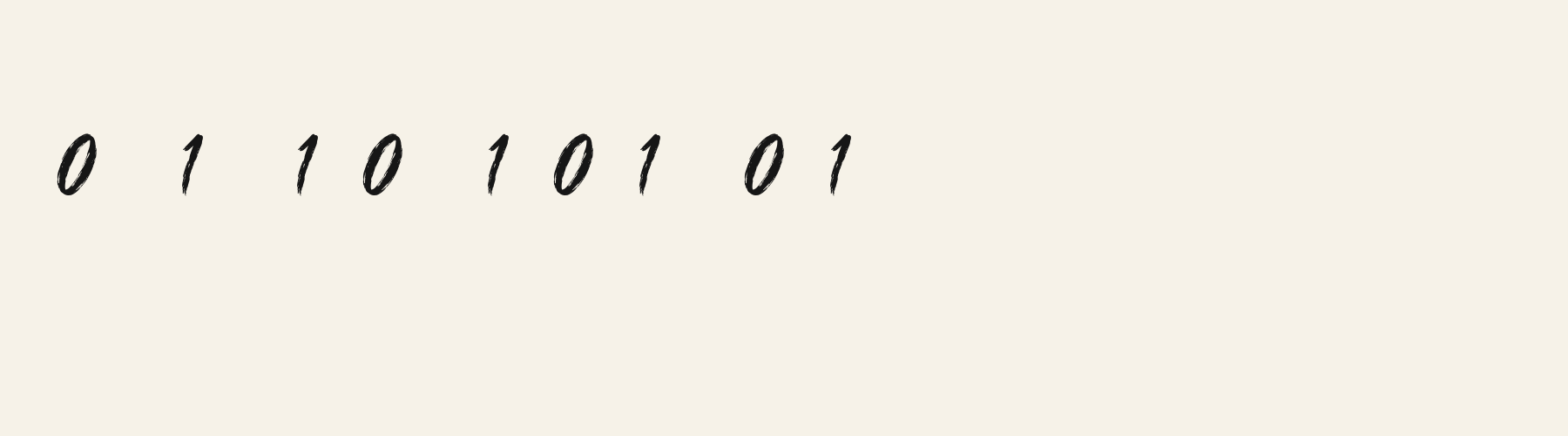 Script Brush Signature numbers specimen
