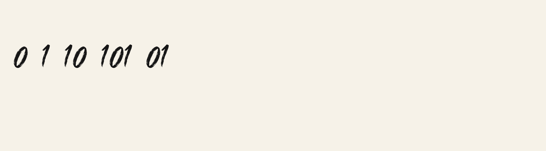 Script Brush Signature numbers specimen