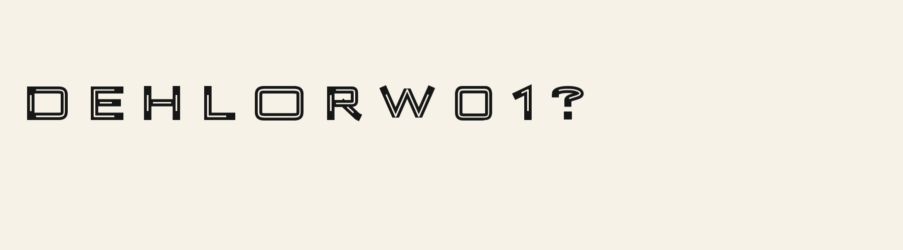 Warp Inline alphabet specimen